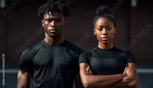 two young athletes wearing sportwear standing