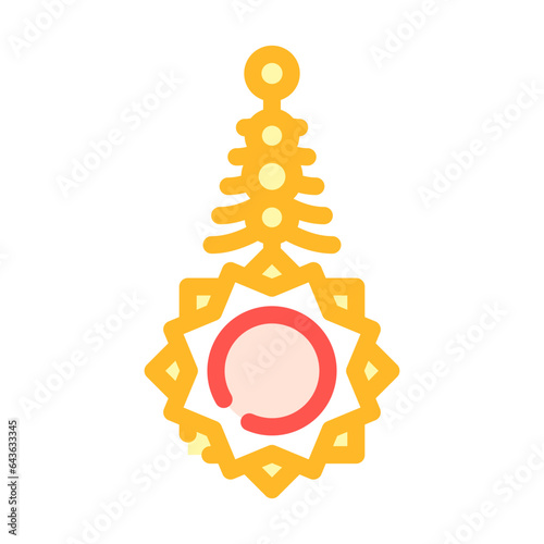 bindi forehead decoration color icon vector. bindi forehead decoration sign. isolated symbol illustration