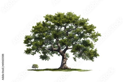 High-quality image of a green tree with leaves and branches isolated on a transparent background