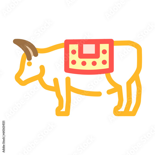 cow sacred animal hinduism color icon vector. cow sacred animal hinduism sign. isolated symbol illustration