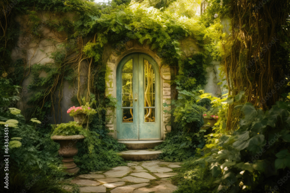 Fototapeta premium Ivy-Draped Wonderland: Discover the Secrets Within