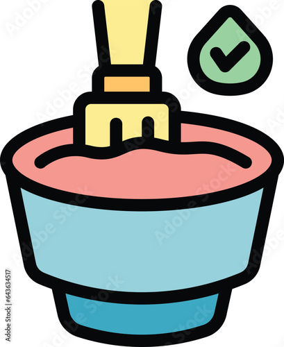 Natural dye pot icon outline vector. Eco safe. Water product color flat