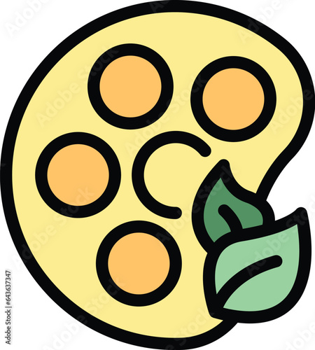Natural dye palette icon outline vector. Free cream. Eco organic color flat