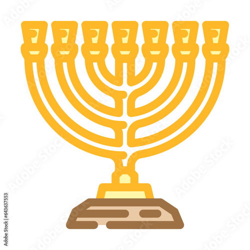 menorah jewish color icon vector. menorah jewish sign. isolated symbol illustration