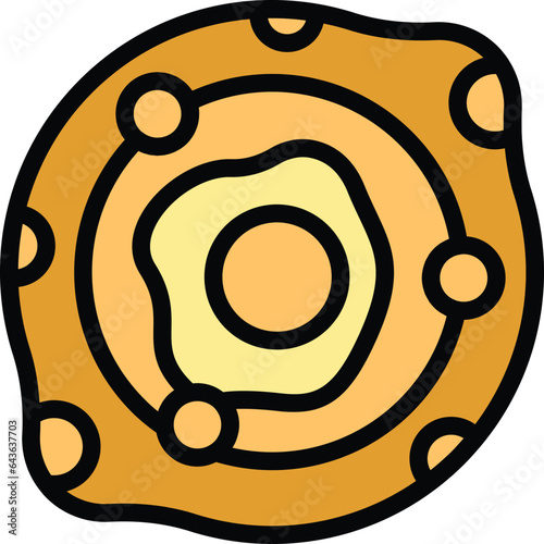 Egg khachapuri icon outline vector. Bread food. Meal dish color flat