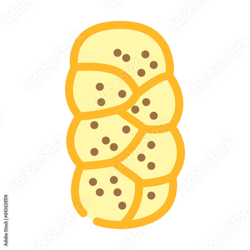 challah bread jewish color icon vector. challah bread jewish sign. isolated symbol illustration