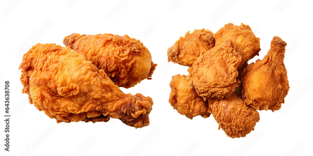 Fried chicken, transparent background, isolated image, generative AI
Fried chicken, transparent background, isolated image, generative AI