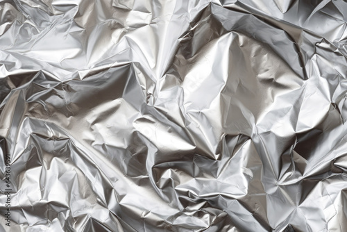 Glimmering Elegance: A Mesmerizing Close-up of Crinkled Foil, Unveiling its Intricate Textures and Metallic Brilliance