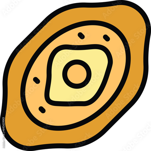 Cheese khachapuri icon outline vector. Bread food. Cuisine meal color flat