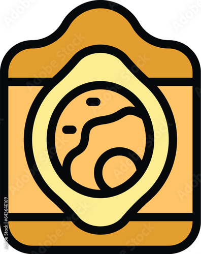 Healthy khachapuri icon outline vector. Food cooking. Meal dish color flat