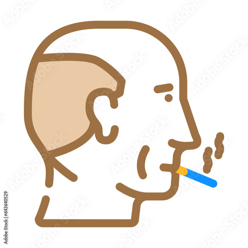 male smoking cigarette color icon vector. male smoking cigarette sign. isolated symbol illustration