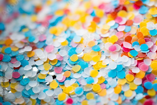 Joyful Celebration: A Close-Up of Vibrant Confetti Bursting in the Air