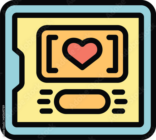 Online charity icon outline vector. Global person. Love map color flat