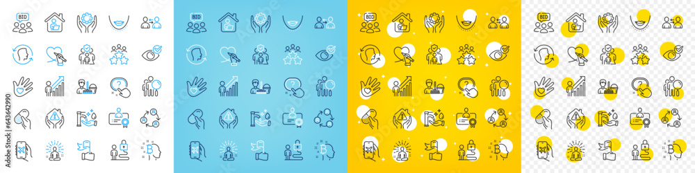 Vector icons set of Flight mode, Leadership and Teamwork line icons pack for web with Search people, Auction, Bitcoin think outline icon. Communication, Certificate, Yoga pictogram. Vector Vector icons set of Flight mode, Leadership and Teamwork line icons pack for web with Search people, Auction, Bitcoin think outline icon. Communication, Certificate, Yoga pictogram. Vector