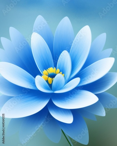 Blue flower on a blue background. Floral background. Nature. Generative Ai