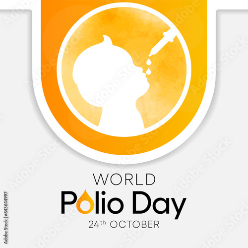 World Polio day is an annual observance held on October 24 to raise awareness about the global efforts to eradicate Polio, Vector illustration