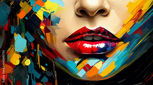 garota má Pintura Arte Abstrata Personagem Pinturas Modernas