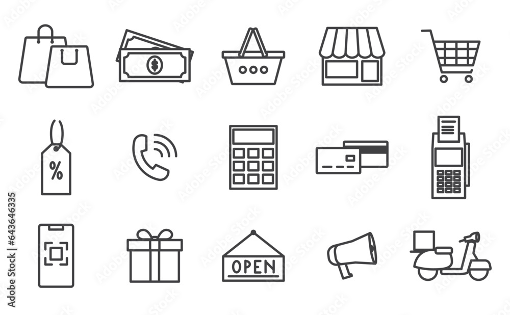 Shopping E-Commerce Icon set, shopping icons line design, store vector icon, Basket icon vector set. Shop cart illustration sign collection. Shop pacage symbol. Shopping logo, Set line Earring, Shopping E-Commerce Icon set, shopping icons line design, store vector icon, Basket icon vector set. Shop cart illustration sign collection. Shop pacage symbol. Shopping logo, Set line Earring,