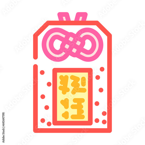 omamori amulet shintoism color icon vector. omamori amulet shintoism sign. isolated symbol illustration photo