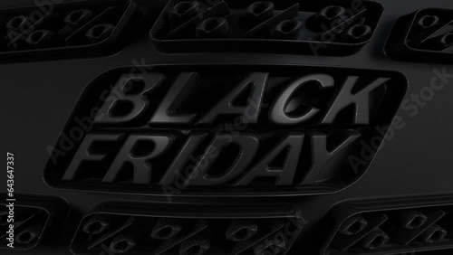 Restrained elegance banner for sales on Black Friday. 3D banner for shops, web.