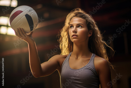 woman volleyball player in stadium