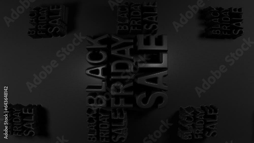 Restrained elegance banner for sales on Black Friday. 3D banner for shops, web.