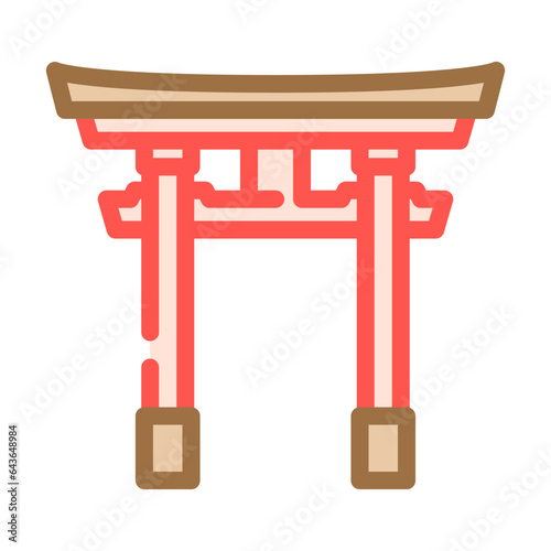 torii gate shintoism color icon vector. torii gate shintoism sign. isolated symbol illustration photo