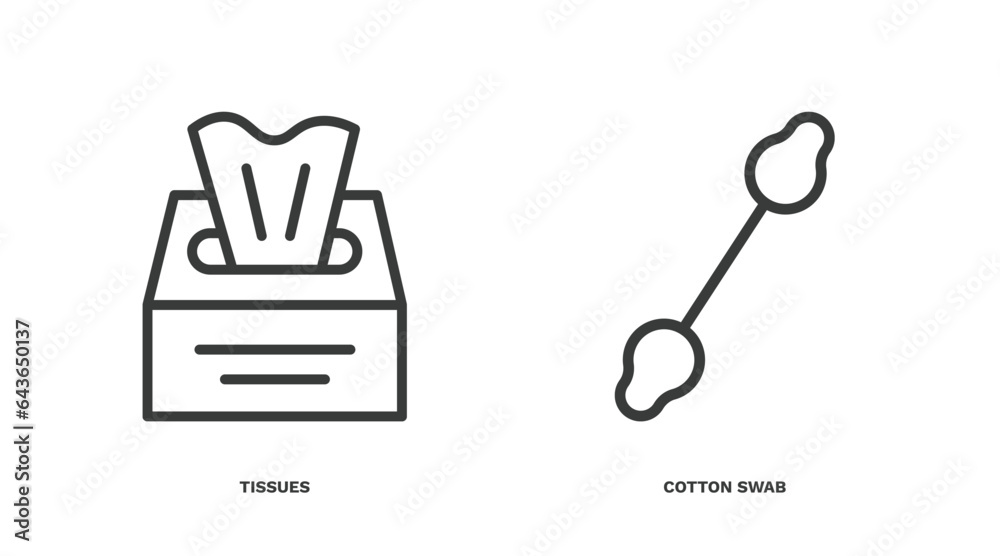set of hygiene and sanitation thin line icons. hygiene and sanitation outline icons included tissues, cotton swab vector. set of hygiene and sanitation thin line icons. hygiene and sanitation outline icons included tissues, cotton swab vector.