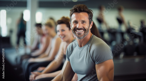 Portrait of athletic man in a gym
