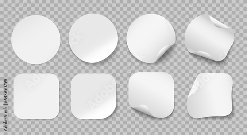 Adhesive white sticker set