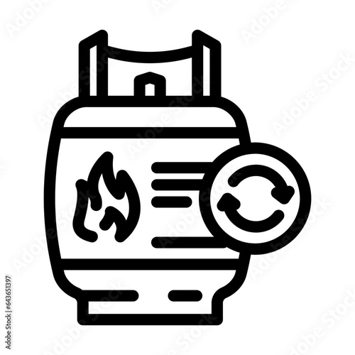 cylinder exchange gas service line icon vector. cylinder exchange gas service sign. isolated contour symbol black illustration