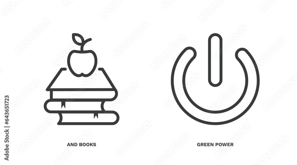 set of ecology thin line icons. ecology outline icons included and books, green power vector. set of ecology thin line icons. ecology outline icons included and books, green power vector.