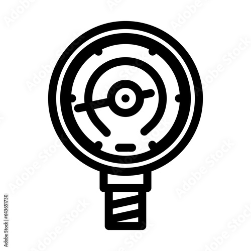 pressure gauge gas service line icon vector. pressure gauge gas service sign. isolated contour symbol black illustration