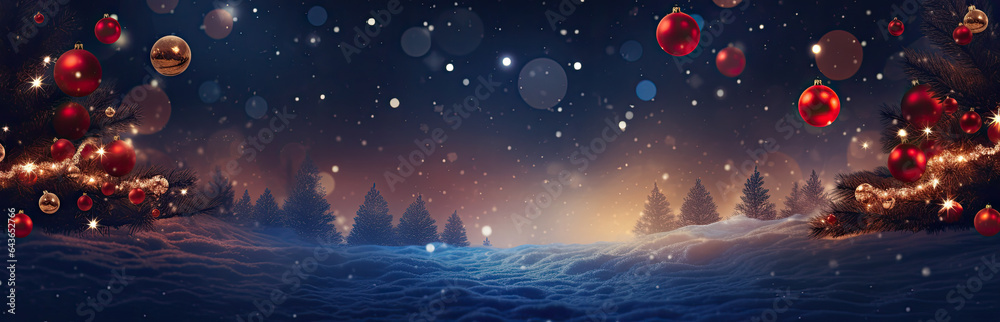 Fototapeta premium Christmas concept panoramic background