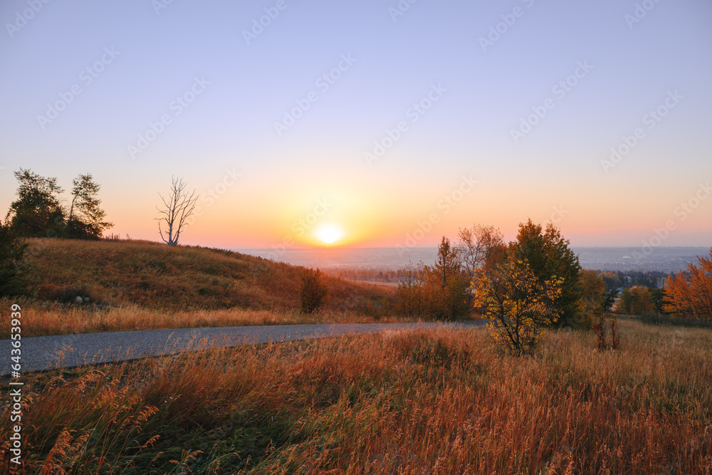 Sunrise at Nose Hill Park in Autumn