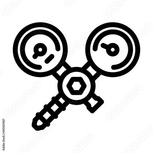 regulator gas service line icon vector. regulator gas service sign. isolated contour symbol black illustration