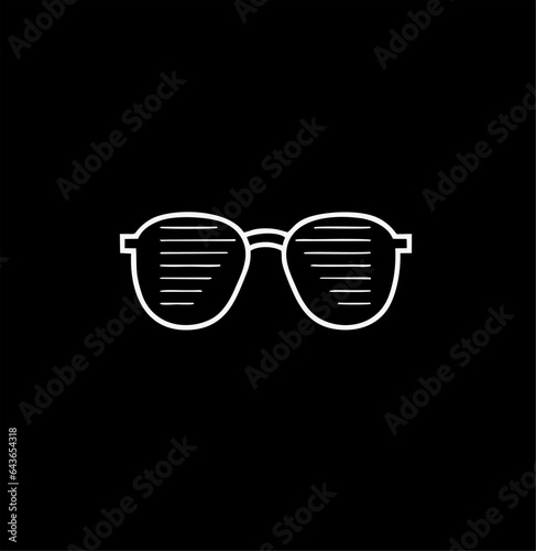 eye glasses logo line art design