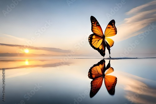butterfly on the water generated Ai