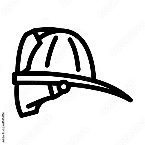 firefighter hat cap line icon vector. firefighter hat cap sign. isolated contour symbol black illustration