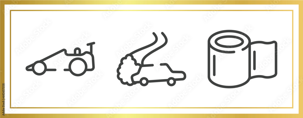 racing outline icons set. linear icons sheet included drag racing, drifting, null vector. racing outline icons set. linear icons sheet included drag racing, drifting, null vector.