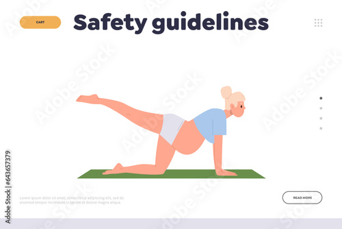 Landing page advertising safety guidelines information for physical training during pregnancy