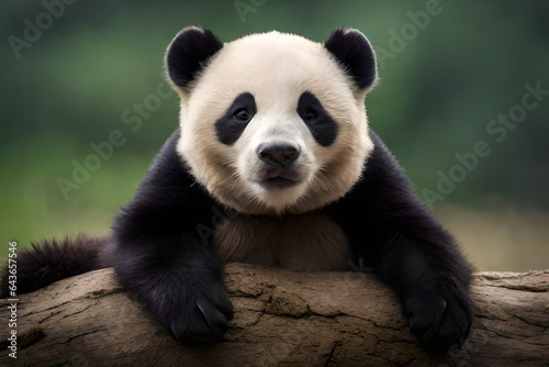 giant panda bear in jungule generated ai