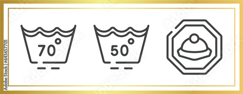 indications outline icons set. linear icons sheet included null, null, mine site vector.