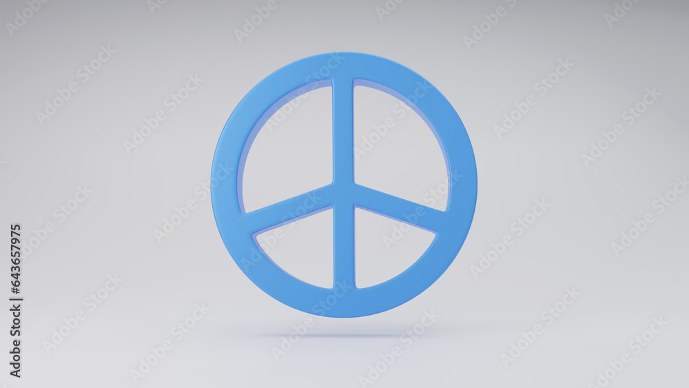 peace logo symbol on white background, 3d rendering peace logo symbol on white background, 3d rendering