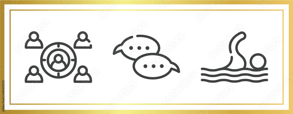 Fototapeta premium sports outline icons set. linear icons sheet included employing, speech bubbles, swim vector.