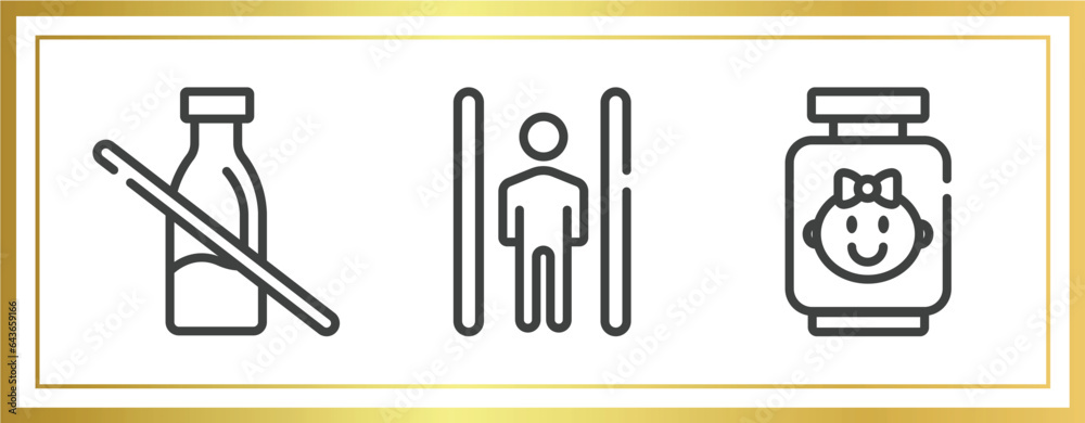 baby outline icons set. linear icons sheet included lactose intolerant, inversion therapy, baby food vector. baby outline icons set. linear icons sheet included lactose intolerant, inversion therapy, baby food vector.