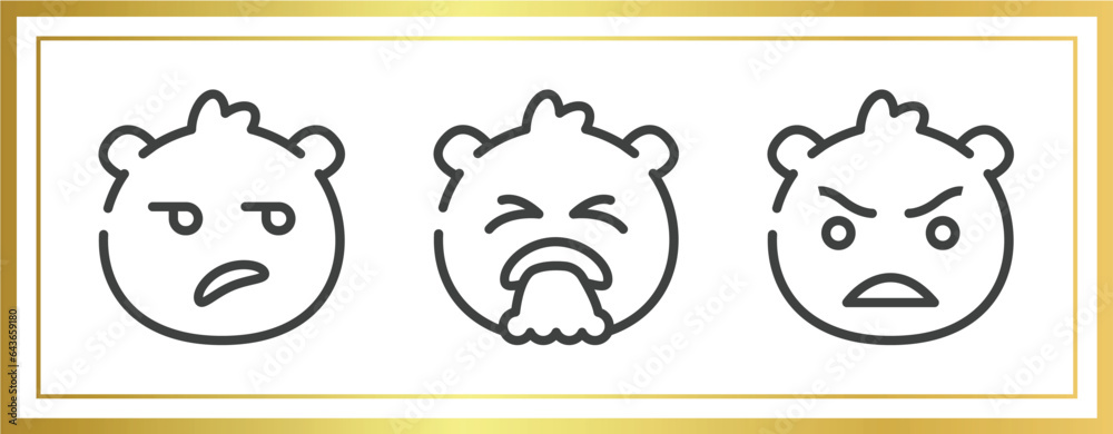 emoji outline icons set. linear icons sheet included disappointed emoji ...