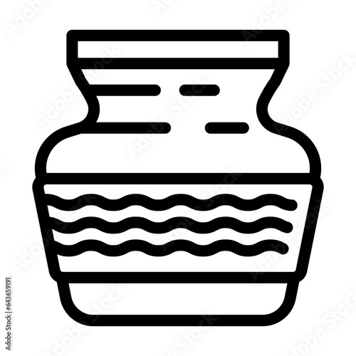 kalash water pot hinduism line icon vector. kalash water pot hinduism sign. isolated contour symbol black illustration