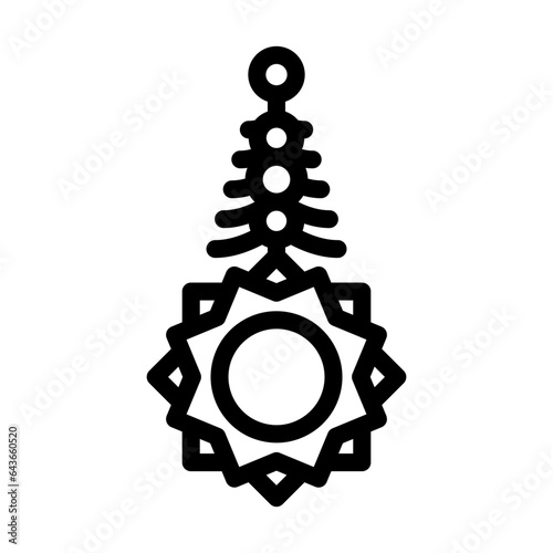 bindi forehead decoration line icon vector. bindi forehead decoration sign. isolated contour symbol black illustration