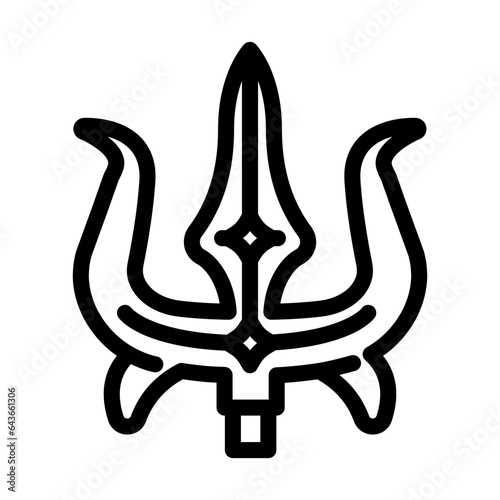 durga trident trishul line icon vector. durga trident trishul sign. isolated contour symbol black illustration